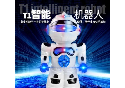 儿童益智早教故事跳舞机器人 电动智能机器人模型玩具地摊