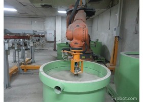 失蜡铸造模沾浆淋砂机器人集成系统|中山博顿工业机器人