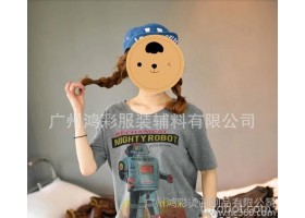韩国2014夏装新款卡通机器人印花t恤韩版女装潮烫图烫画数码印花